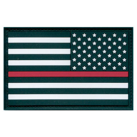AMERICAN FLAG BLACK PVC - RED LINE - RIGHT STAR FIELD