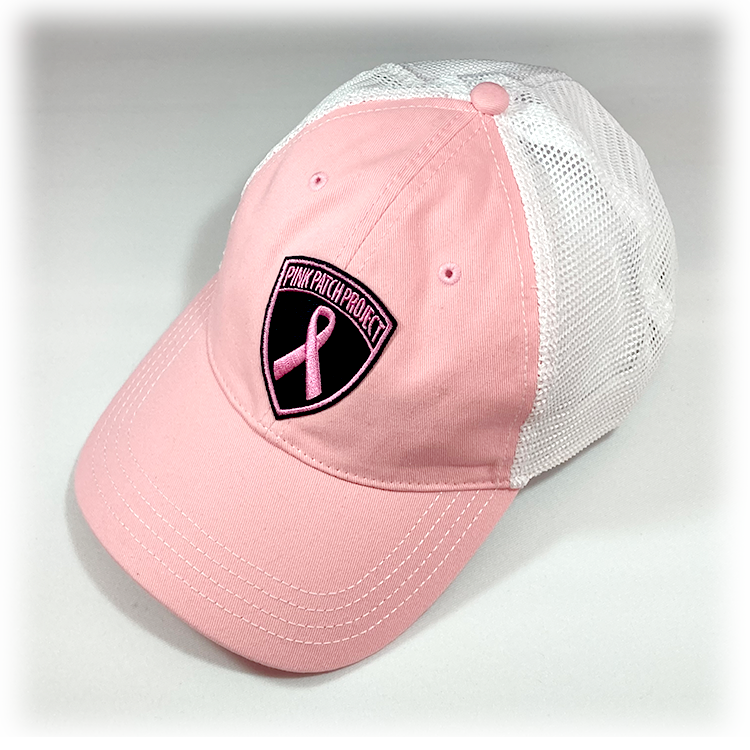 PINK/WHITE CAPS WITH PINK PATCH PROJECT EMBLEM ON FRONT