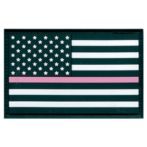 AMERICAN FLAG BLACK PVC WITH PINK LINE (LEFT STAR FIELD)
