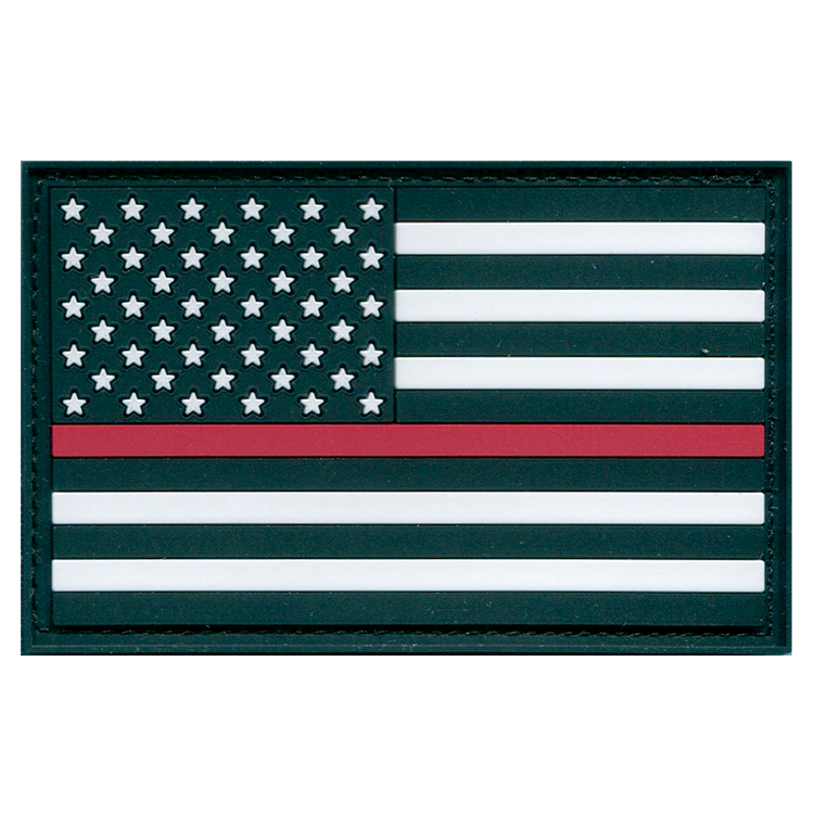 AMERICAN FLAG BLACK PVC - RED LINE  -   LEFT STAR FIELD