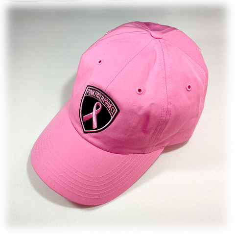 PINK CAPS WITH PINK PATCH PROJECT EMBLEM ON FRONT